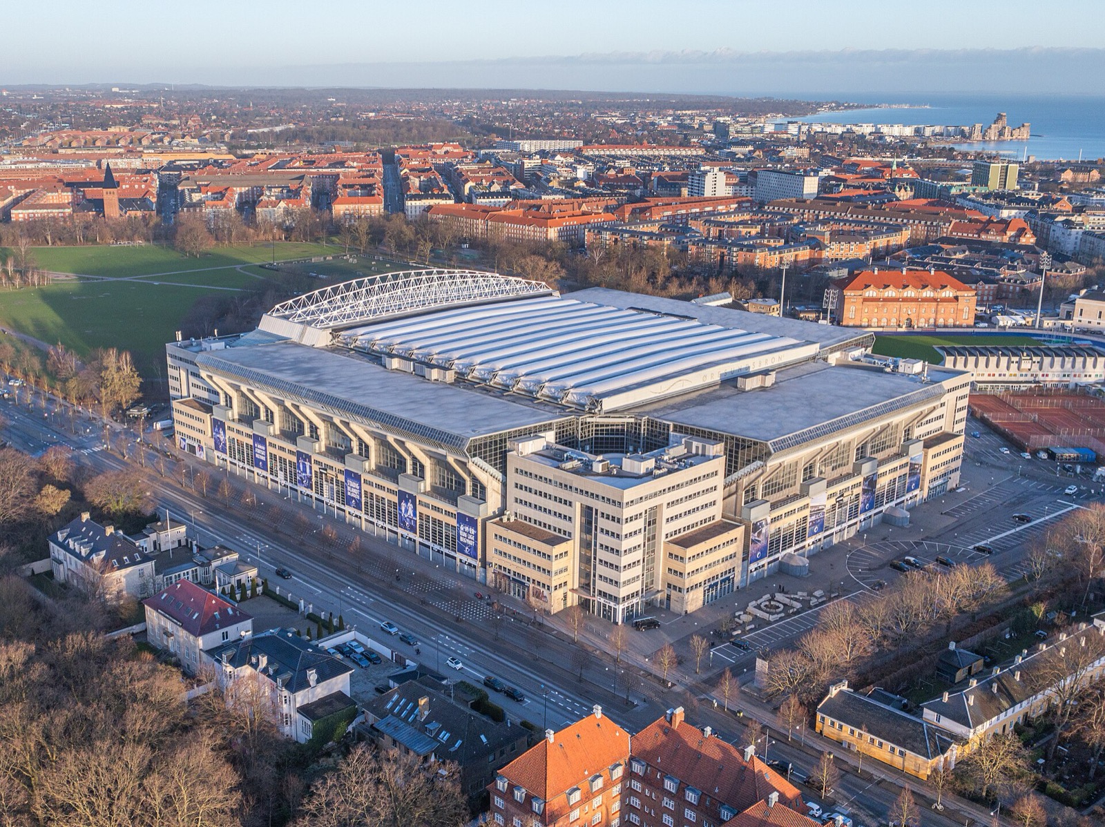 Parken, home of FC Copenhagen and the Danish national team, in the Østerbro district of Copenhagen