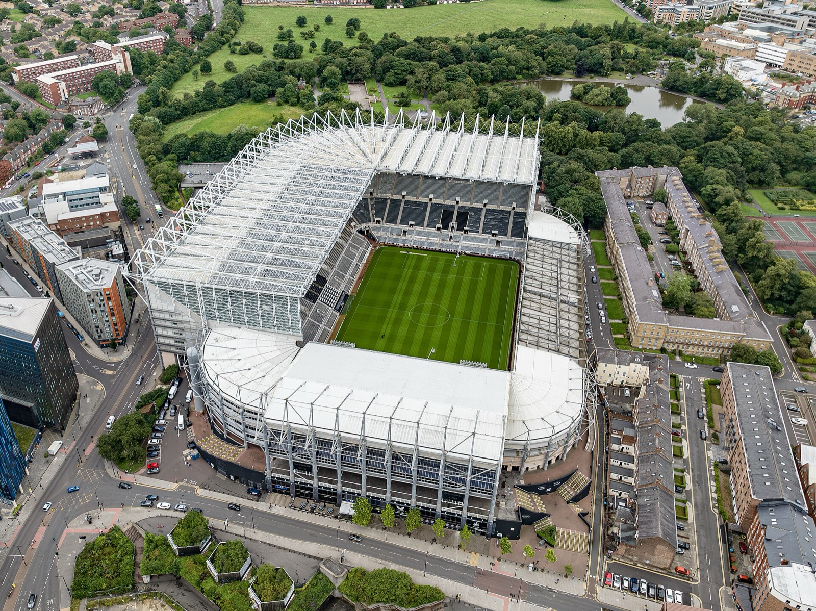 St James' Park, home of Newcastle United, in the centre of Newcastle upon Tyne